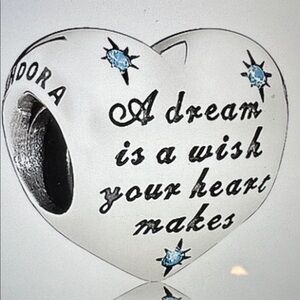Disney Pandora Charm - Cinderella Heart - A Dream is a Wish -New In Box